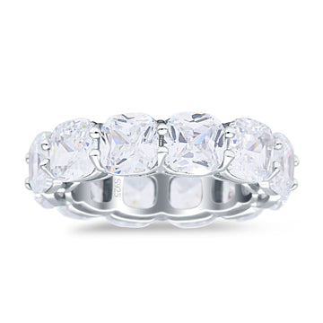 Stackable Wedding Band Cushion Eternity Cubic Zirconia 925 Sterling Silver Wholesale